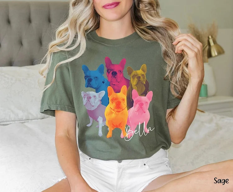 Camiseta Personalizada com Retrato de Animal de Estimação | Foto de Animal de Estimação Retrato de Cachorro Nostálgico