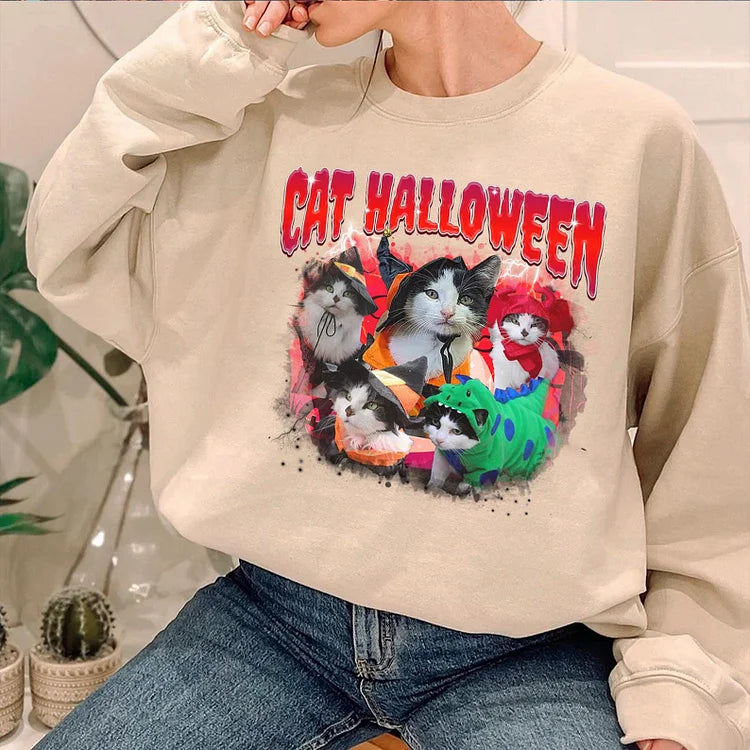 Camiseta personalizada com foto de animal de estimação | Com Tema de Halloween
