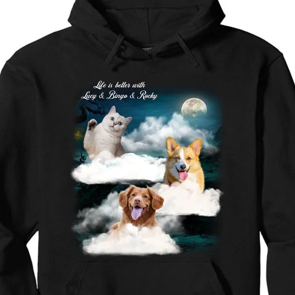 Impressão de Fotos Personalizada Cão, Gato Animal de Estimação | Camiseta Moletom com Capuz