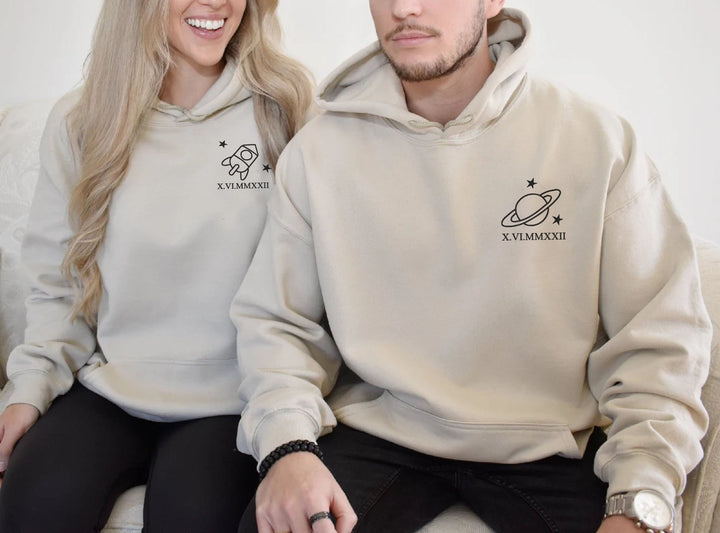 Casaco Personalizado Foguete e Lua Para Casal