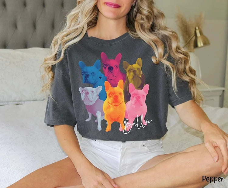 Camiseta Personalizada com Retrato de Animal de Estimação | Foto de Animal de Estimação Retrato de Cachorro Nostálgico