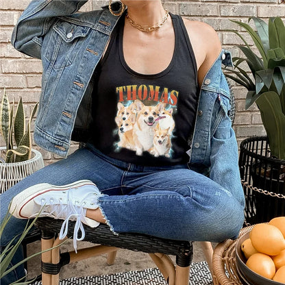 Regata Personalizada com Foto do Seu Pet | Estilo Retrô para Pet Lovers