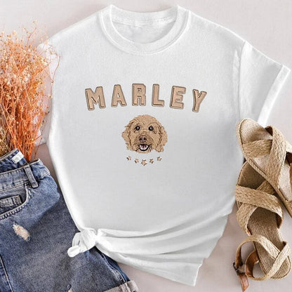 Moletom Pet Bordado com Nome Personalizado | Rosto do Seu Pet no Peito Detalhe com Nome na Manga