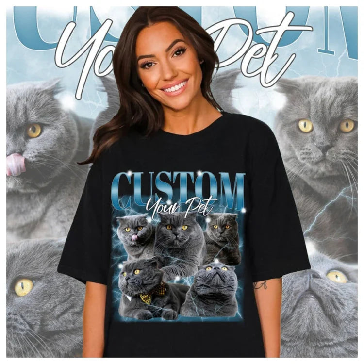 Camiseta Personalizada Rosie & Booster Estampa Retrô com Pets | Presente Divertido e Afetivo