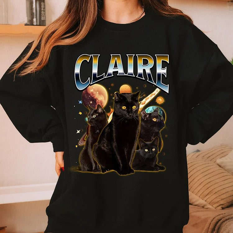 Camiseta Pet no Espaço | Personalize com Nome e Fotos