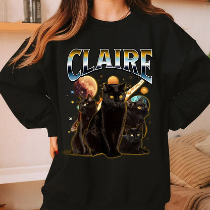 Camiseta Pet no Espaço | Personalize com Nome e Fotos