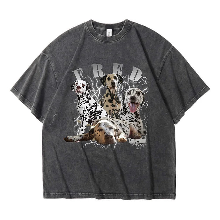 Camiseta Personalizada Retrô Estampa de Dálmatas com Nome | Vintage Dog Vibes