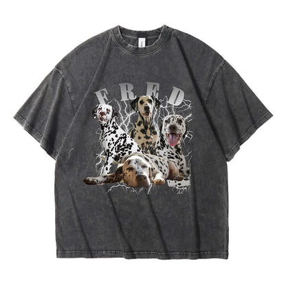 Camiseta Personalizada Retrô Estampa de Dálmatas com Nome | Vintage Dog Vibes