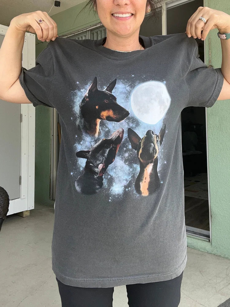 Camiseta Vintage Estampa Personalizada | Gráfica com Retrato do seu Animal de Estimação Personalizado