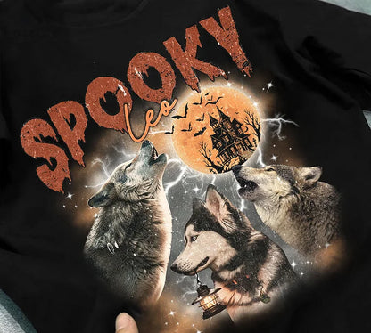 Camiseta e Moletom Halloween Personalizada | Lobos Assombrados com Seu Pet na Lua Cheia