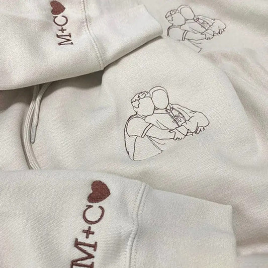 Moletom com capuz bordado com foto personalizada
