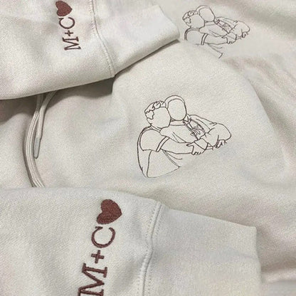 Moletom com capuz bordado com foto personalizada