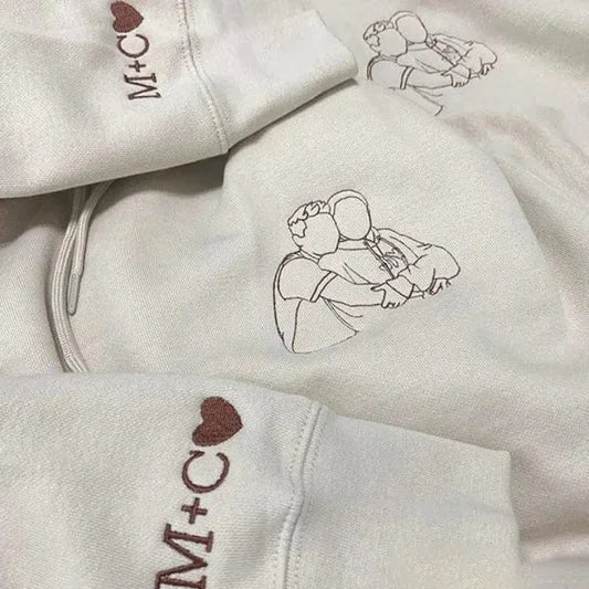 Moletom com capuz bordado com foto personalizada
