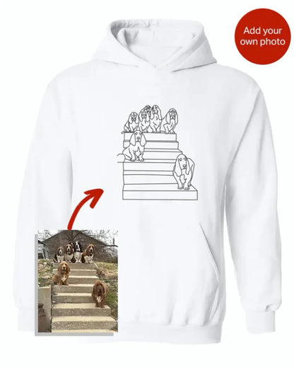 Moletom Personalizado com Linha Contínua do seu Pet e Nome Bordado | Estilo Minimalista e Cheio de Amor