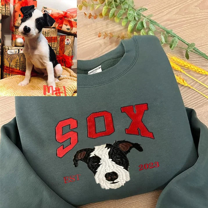 Moletom Estilo College com Bordado do Seu Dog | Leve seu Melhor Amigo no Peito