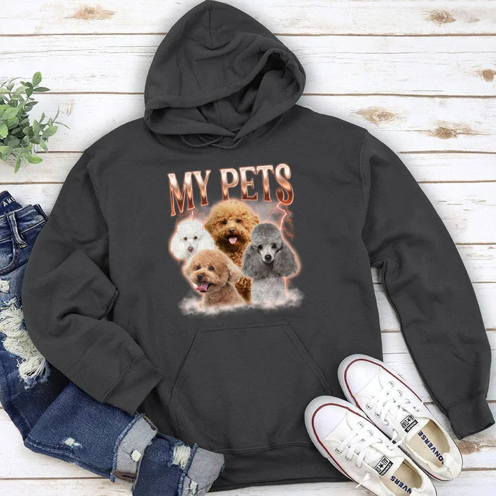 Camiseta Personalizada My Pets Estampa Retrô com Poodles | Amor Canino Vintage