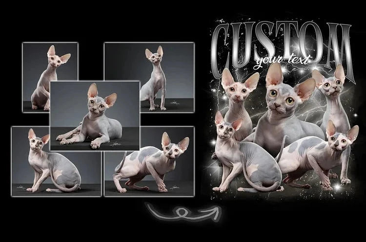 Camiseta Retrô Personalizada Estampa de Gato com Nome | Edição Vintage Brilhante