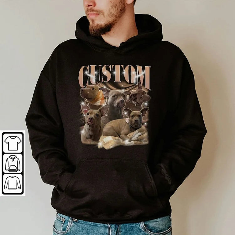 Camiseta Pet Customizada Estampa Retro | Personalize com Foto e Nome do Seu Cachorro