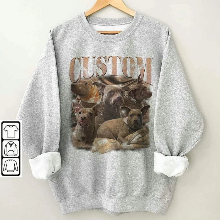 Camiseta Pet Customizada Estampa Retro | Personalize com Foto e Nome do Seu Cachorro