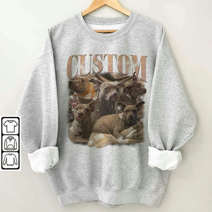 Camiseta Pet Customizada Estampa Retro | Personalize com Foto e Nome do Seu Cachorro