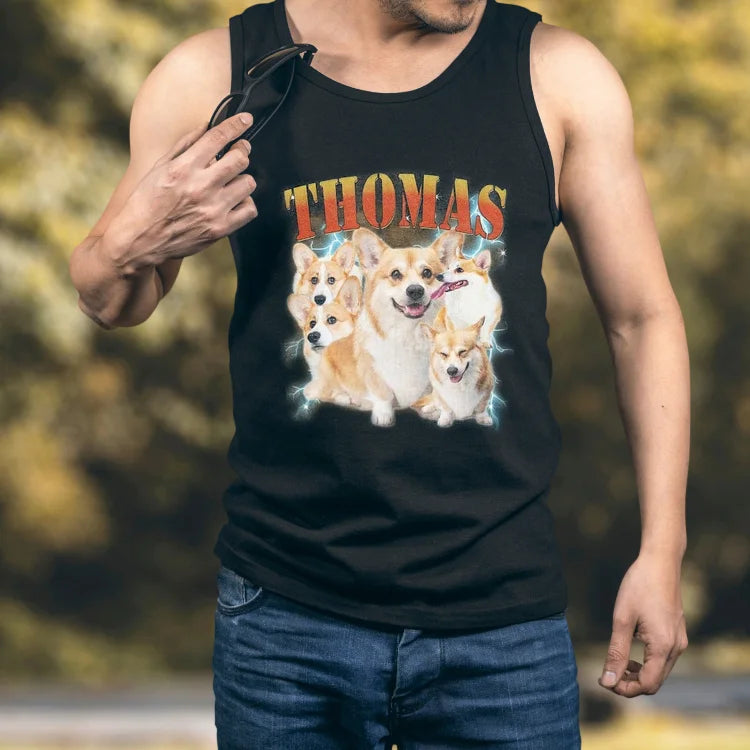 Regata Personalizada com Foto do Seu Pet | Estilo Retrô para Pet Lovers