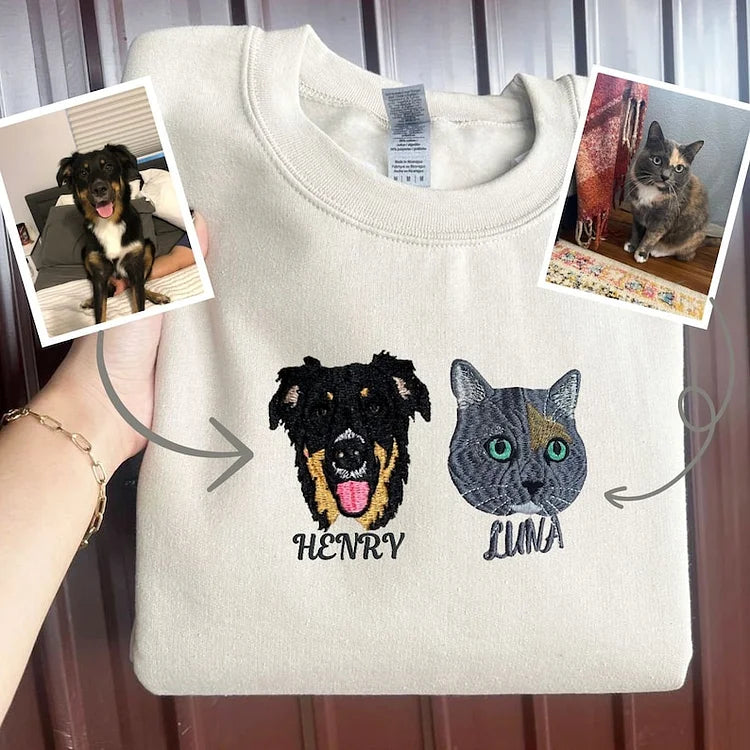Moletom Personalizado com Bordado do Seu Cachorro e Gato | Leve Seu Pet no Peito