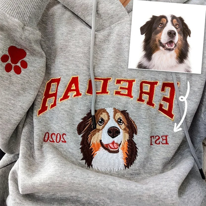 Moletom Bordado com Rosto do Seu Pet | Personalização Realista e Cheia de Amor