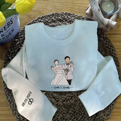 Suéter Personalizado Foto Bordado do Casal
