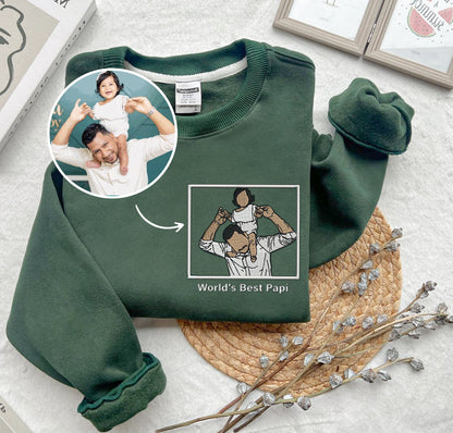 Suéter Personalizada com Retrato em Forma de Desenho para Pais