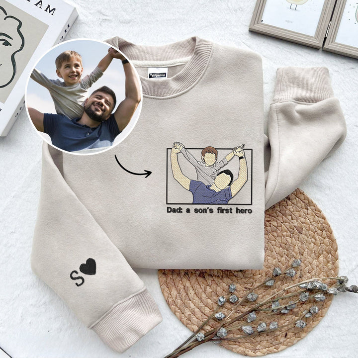Suéter Personalizada com Retrato em Forma de Desenho para Pais
