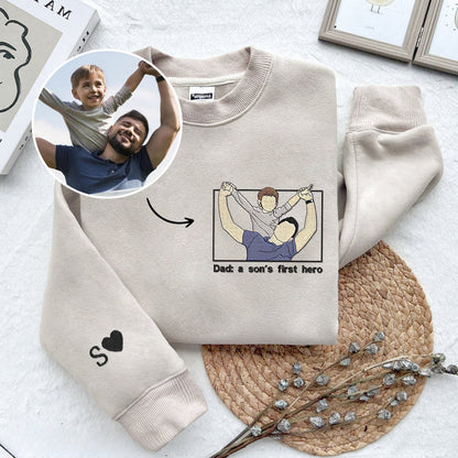 Suéter Personalizada com Retrato em Forma de Desenho para Pais