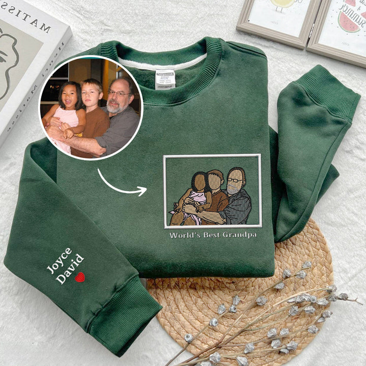 Suéter Personalizado com o Retrato em forma de Desenho para Avós