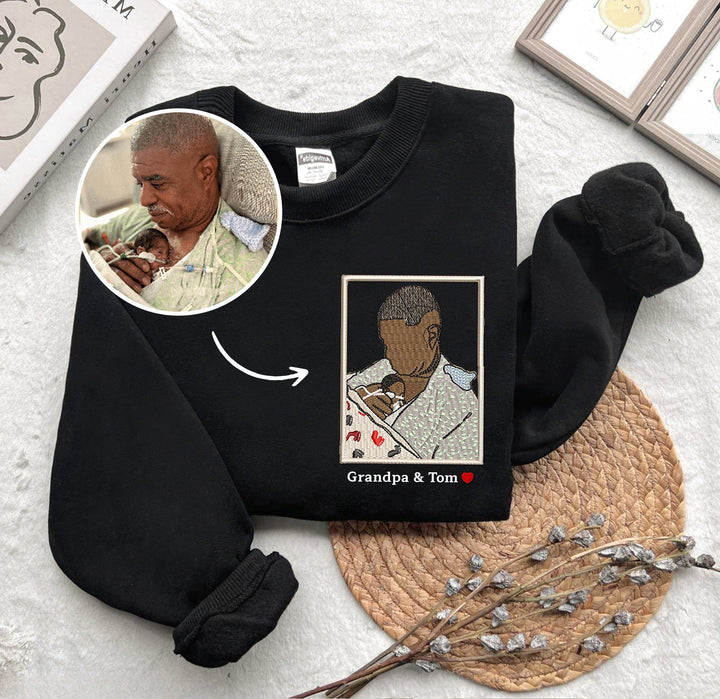 Suéter Personalizado com o Retrato em forma de Desenho para Avós