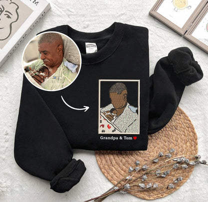Suéter Personalizado com o Retrato em forma de Desenho para Avós