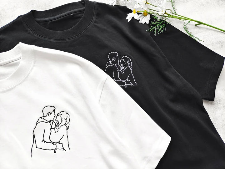 Camisa Personalizada com o Desenho da Foto do Casal