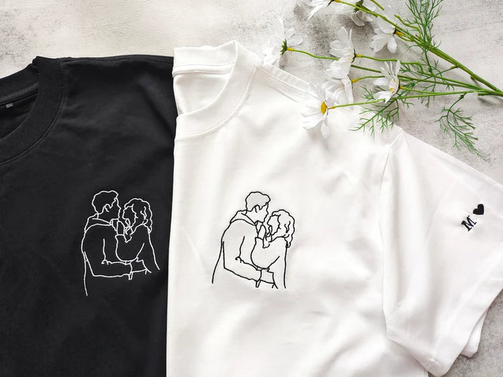 Camisa Personalizada com o Desenho da Foto do Casal
