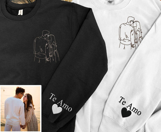 Casaco Personalizada com o Desenho da Foto do Casal