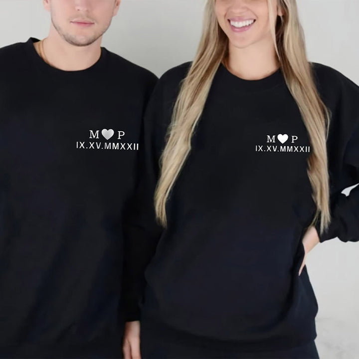 Suéter Personalizado com Iniciais e Numerais Romanos