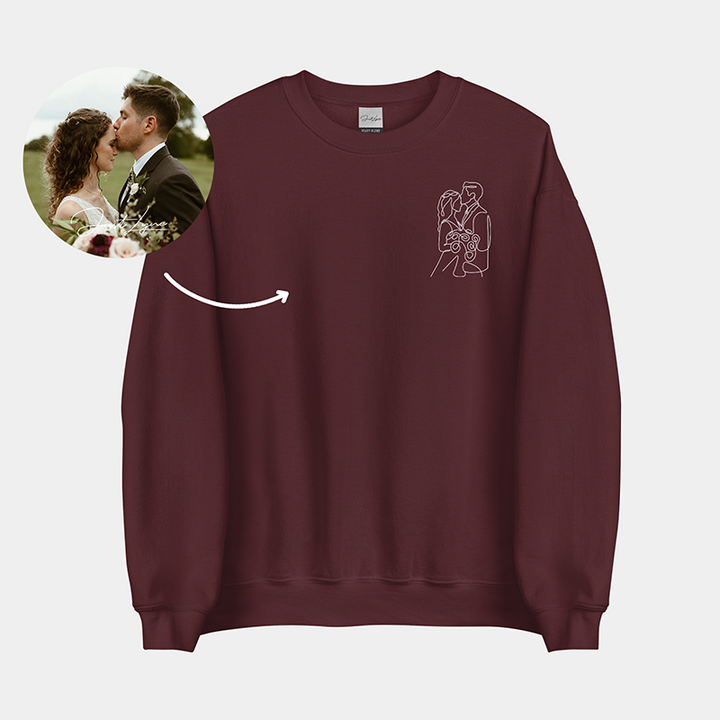 Suéter Personalizado com o Desenho da Foto do Casal