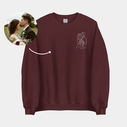Suéter Personalizado com o Desenho da Foto do Casal