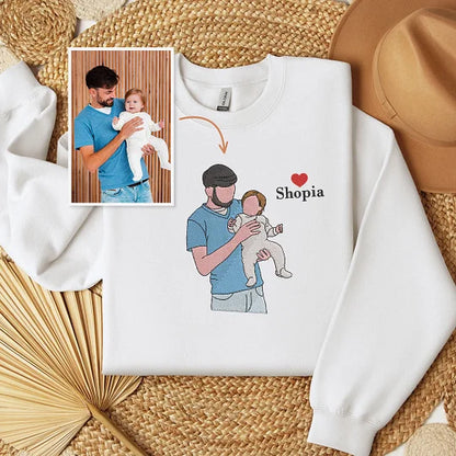 Suéter Personalizada com Retrato em Forma de Desenho para Pais