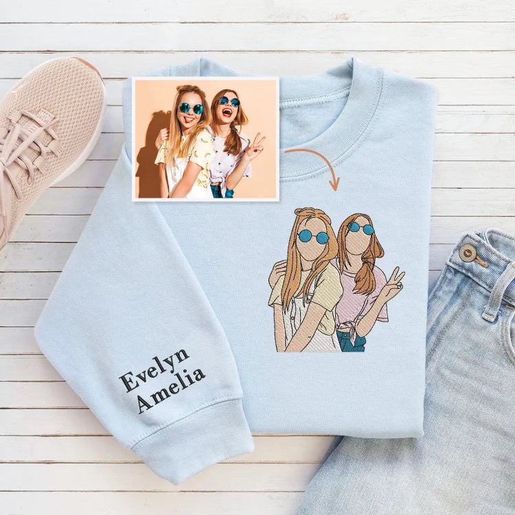 Camisa Best Friends Forever com o Desenho de um Retrato