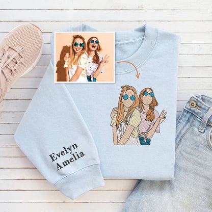 Camisa Best Friends Forever com o Desenho de um Retrato