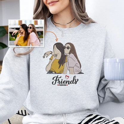 Camisa Best Friends Forever com o Desenho de um Retrato
