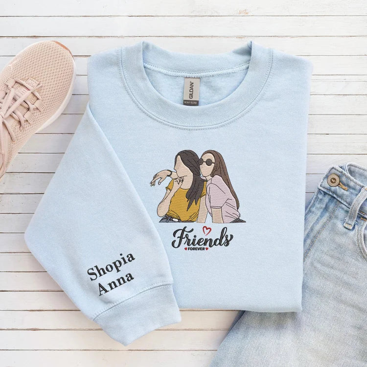 Camisa Best Friends Forever com o Desenho de um Retrato