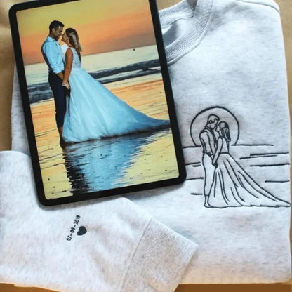 Suéter Personalizado com o Desenho da Foto do Casal