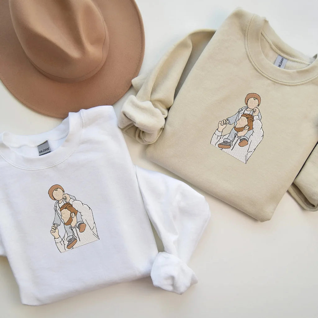 Suéter Personalizada com Retrato em Forma de Desenho para Pais