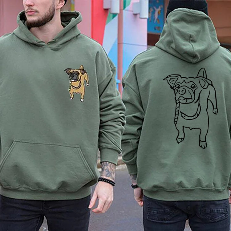 Moletom Personalizado com Ilustração de Pet | Estilo e Amor Canino em Cada Lado