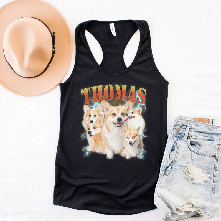 Regata Personalizada com Foto do Seu Pet | Estilo Retrô para Pet Lovers