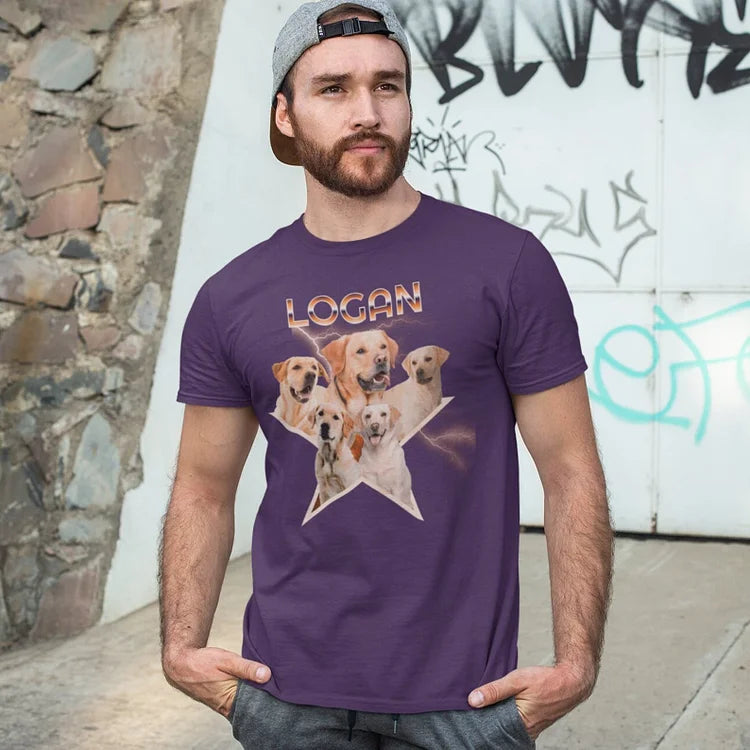 Camiseta Personalizada com Estampa de Cachorro | Modelo Estrela Canina com Nome